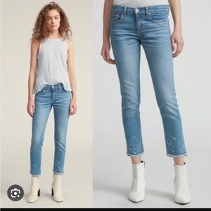 rag & bone Dre Capri Painted Ankle Blue Jeans [Size 27]